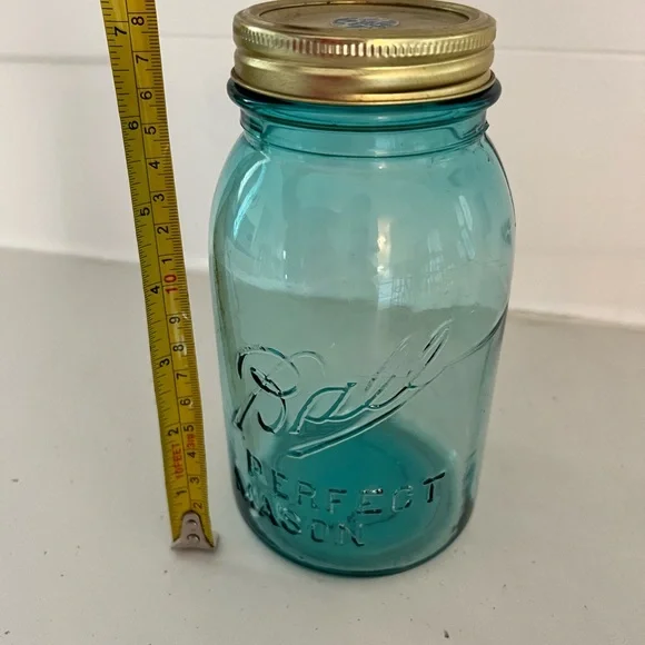 Vintage Aqua Ball Perfect Mason Jar, Offset Print, Vintage Kitchen - Picture 3 of 3